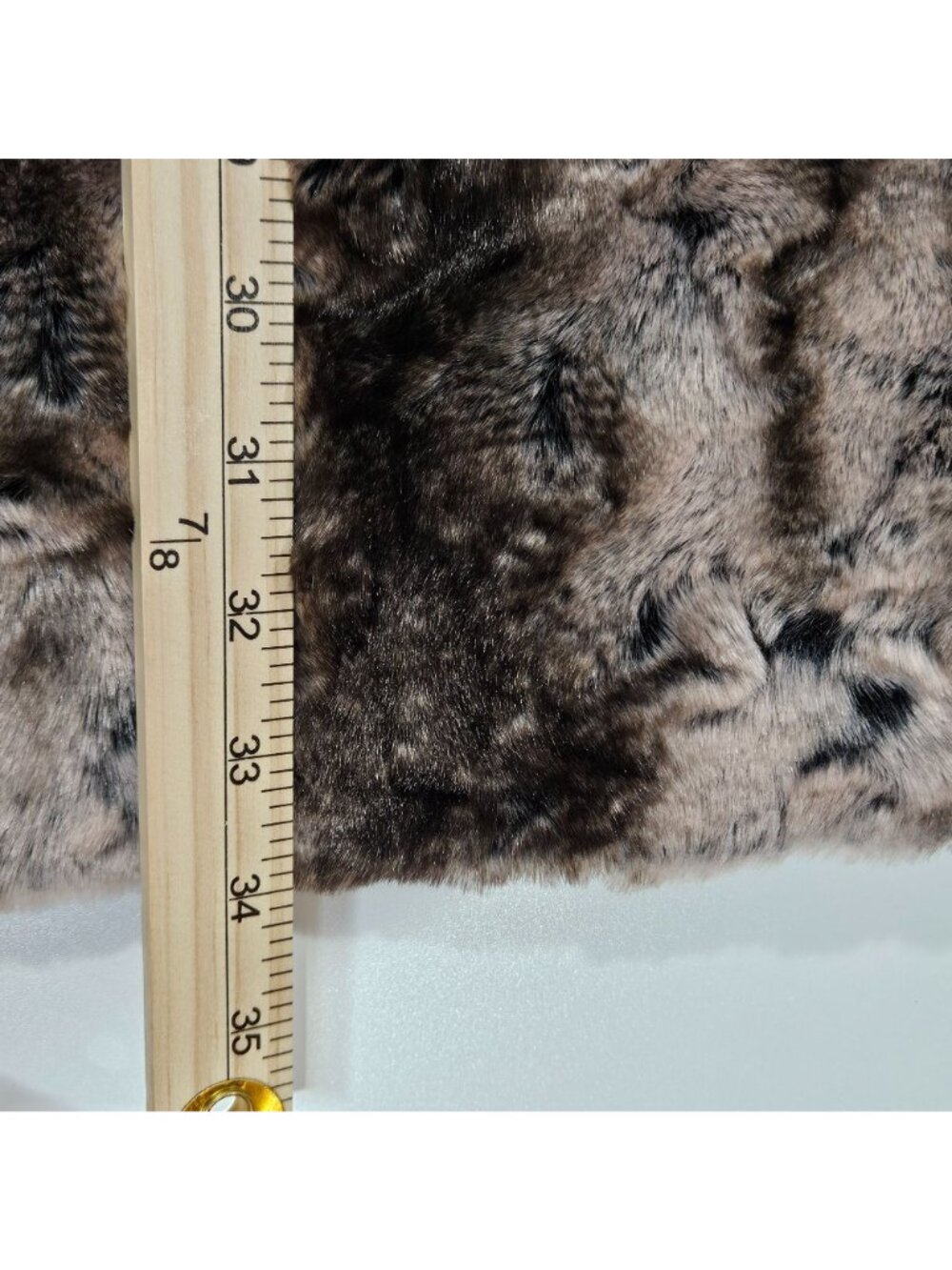 Pamela McCoy Coat Womens 1X Brown Tan Faux Fur Luxury Holiday - Picture 13 of 13